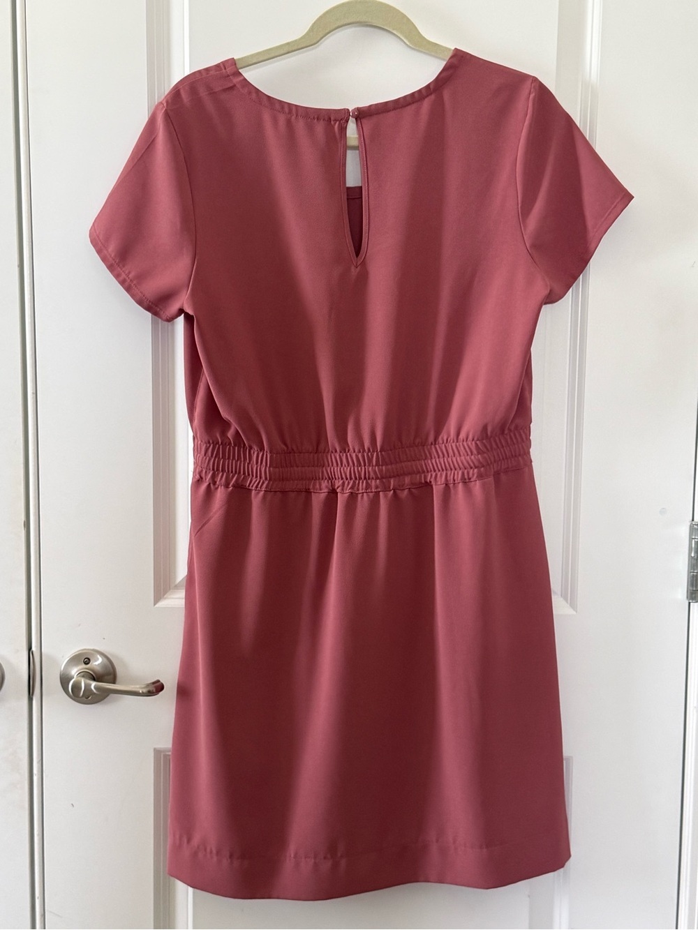 Dusty Rose Drawstring Waist Mini Dress - Picture 6 of 13